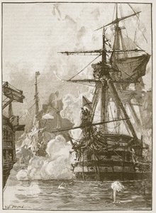 Det russiske angreb på Sinope, illustration fra 