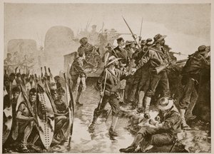 Zulu-krigen: Forsvar af en Laager mod et Zulu-angreb