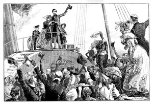 Dronningen forlader Kingstown, kongeligt besøg i Irland, c1849, 1888.