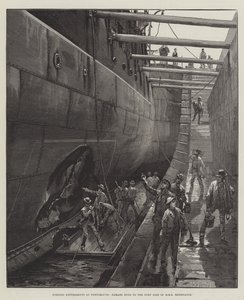 Torpedoeksperimenter i Portsmouth, skader på bagbords side af HMS Resistance