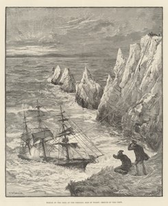 Vraget af Irex at the Needles, Isle of Wight, Rescue of the Crew af William Heysham Overend