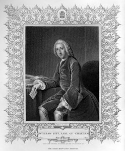 Portræt af William Pitt, 1. jarl af Chatham, indgraveret af William Holl den Yngre (1807-71) af William Hoare