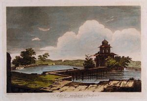 Udsigt til et mausoleum i Etmadpoor af William Hodges