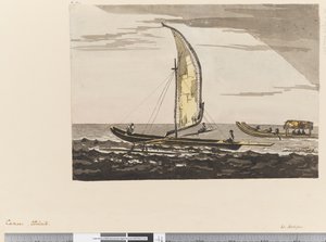 Side 15a Kanoer, Otaheite af William Hodges