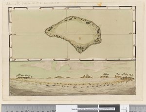 Side 25b/a Kort og profil over Palmerston Island af William Hodges