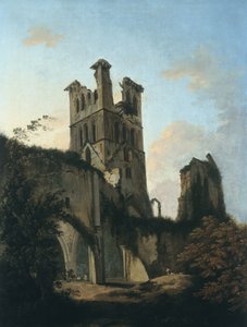 Ruinerne af Llanthony Abbey (olie på lærred) af William Hodges