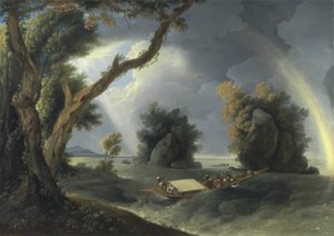 Storm on the Ganges, med Mrs Hastings nær Colgon Rocks, ca. 1790 (olie på lærred) af William Hodges