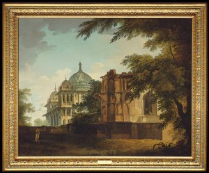 Udsigt over en moské ved Mounheer af William Hodges
