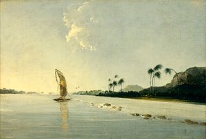 Udsigt over en del af øen Ulietea [Raiatea]. af William Hodges