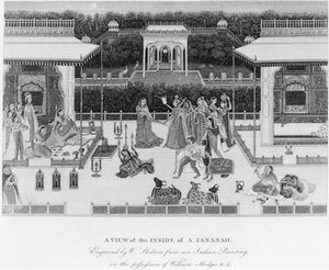 Udsigt over indersiden af en Zananah, indgraveret af William Skelton (1763-1848) af William Hodges
