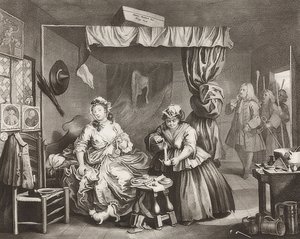 En skøge?S Fremskridt / En hores vej, ark 3: Anholdelsen. 1732 af William Hogarth