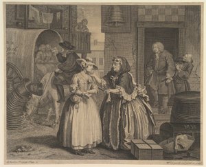 A Harlots Progress, Plade 1, før april 1732. af William Hogarth