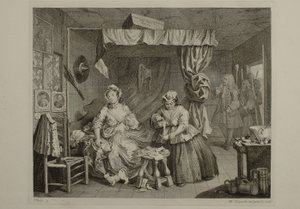 En skøges vej: Tavle 3 af William Hogarth