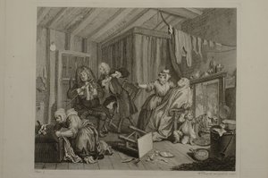 En prostituerets levnedsløb: tavle 5 af William Hogarth