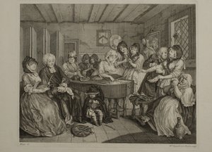 En prostituerets liv: Tavle 6 af William Hogarth
