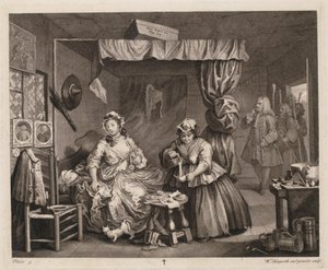 En skøges fremskridt, plade 3 af William Hogarth