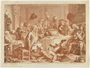 En moderne midnatssamtale af William Hogarth