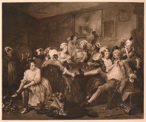 A Rakes Progress - 3: The Orgy, 1733. af William Hogarth