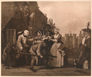 A Rakes Progress - 4: The Arrest, 1733. af William Hogarth