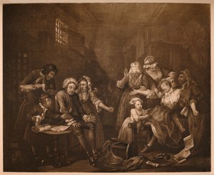 A Rakes Progress - 7: Fleet Prison, 1733. af William Hogarth