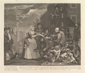 A Rakes Progress, Plade 4, 25. juni 1735. af William Hogarth
