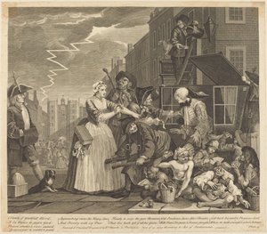 En libertiners levnedsløb: planche 4 af William Hogarth