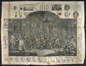 Et stort antal mennesker danser af William Hogarth