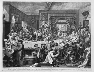 En valgunderholdning, 1755 af William Hogarth