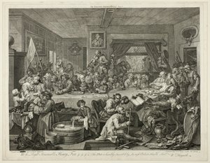 An Election Entertainment, plade et fra Four Prints of an Election af William Hogarth
