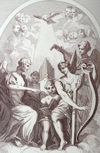 Burlesque på Kents altertavle på St Clement Danes af William Hogarth