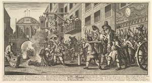 Burning the Rumps at Temple Bar Tolv store illustrationer til Samuel Butlers Hudibras..., 1725-68. af William Hogarth
