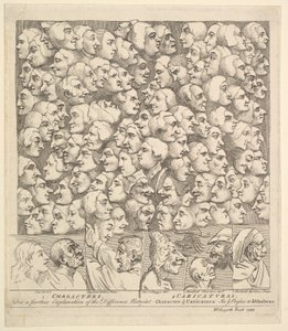Karakterer og karikaturer, april 1743. af William Hogarth
