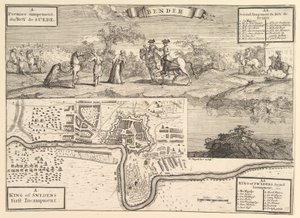 Charles XII ved Bender Aubry de La Mottrayes rejser gennem Europa, Asien og ind i..., 1723-24. af William Hogarth