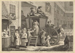 Gårdsplads ved en landevejskro af William Hogarth