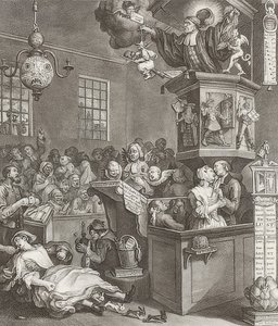godtroenhed, overtro og fanatisme. 1762 1762 af William Hogarth