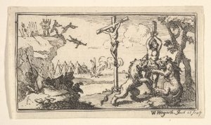 Korsfæstelse, etc. John Beaver, romerske militære straffe, 1725, efter 1725. af William Hogarth