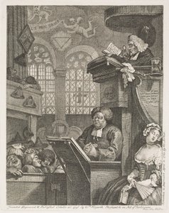 De sovende kirkegængere af William Hogarth