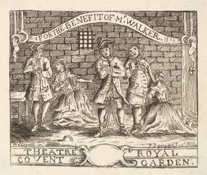 Til fordel for Mr Walker, Theatre Royal, Covent Garden, pub. 1822 af William Hogarth