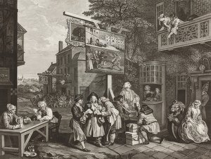 Fire aftryk af et valg / De almindelige valg. Blad 2: Indsamling af stemmer. 1757 af William Hogarth