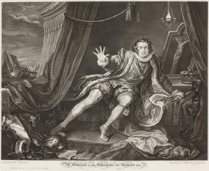Garrick in the Character of Richard III / Garrick in der Rolle Richards III.. 1746 af William Hogarth