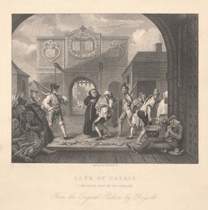 Porten til Calais, graveret af William Radclyffe (1783-1855) af William Hogarth