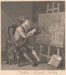Hogarth maler den komiske muse af William Hogarth