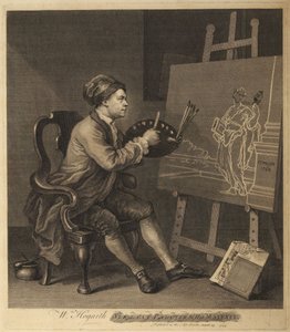 Hogarth maler den komiske muse af William Hogarth