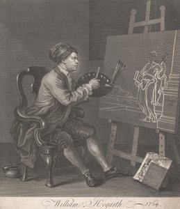 Hogarth maler den komiske muse af William Hogarth