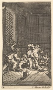 Hudibras katekiserede sytten små illustrationer til Samuel Butlers Hudibras, nr. 14, 1721-26. af William Hogarth