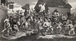 Hudibras Encounters the Skimmington, indgraveret af T.E. Nicholson, fra 