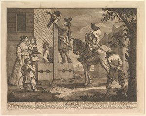Hudibras Triumphant Tolv Store Illustrationer for Samuel Butlers Hudibras, Plade 4, 1725-68. af William Hogarth