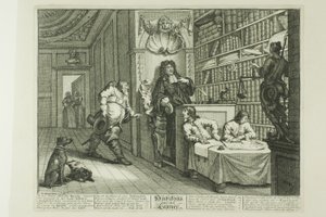 Hudibras og advokaten, planche 12 fra Hudibras af William Hogarth