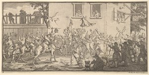 Hudibras and the Skimmington Sytten små illustrationer til Samuel Butlers Hudibras..., 1721-26. af William Hogarth