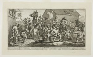 Hudibras og Skimmington, plade syv fra Hudibras af William Hogarth